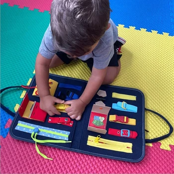 Montessori Jucarii pentru Copii Puzzle Abilități de Bază Copilul de Activitate Placa pentru Abilitatile Motorii Învăța să se Îmbrace Consiliului de Învățare de Învățământ Jucării