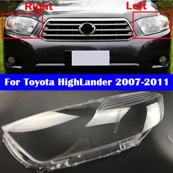 Fata De Masina Lentilă De Sticlă De Lampă Lumină Caz Pentru Toyota HighLander 2007-2011 Fata Faruri Acoperire Faruri Abajur Transparent Coajă