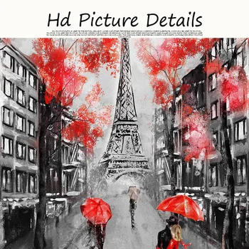 Oraș Romantic Cuplu Paris, Turnul Eiffel, Pictura Ulei pe Panza de Artă Cuadro Postere si Printuri Nordic Poza Perete pentru Camera de zi