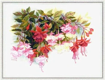 Calitate de Top Frumos Fierbinte Vinde Numărat goblen Kit Floare Fuchsia Flori este 1398
