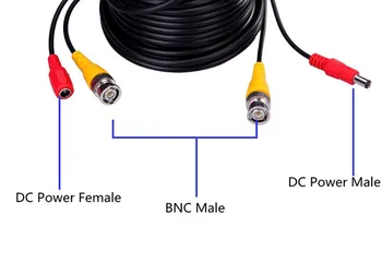 59ft 18m 32ft 10m BNC+DC Cablu CCTV Analogice AHD CVI Camera de Supraveghere CCTV DVR Kit Video Puterea 2in1 cablu de aparat de Fotografiat