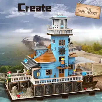 Pre-vânzare 5123pcs Vechi Magazin de Pescuit Farul Oraș Creator Street View MOC Model Blocuri caramizi Kituri de Jucărie cadou