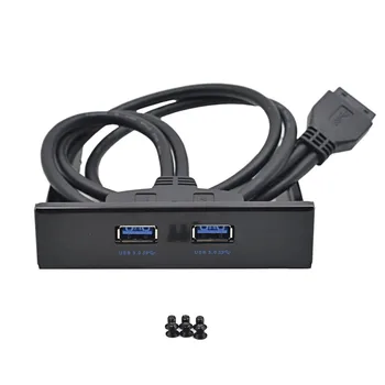 De înaltă calitate 20 Pin 2 Porturi USB 3.0 Hub USB3.0 Panou Frontal din oțel Bridă Cablu Adaptor pentru PC Desktop 3.5 inch Floppy Bay