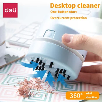 Deli desktop cleaner eraser firimituri mini drăguț tastatură desktop curat portabile mici automata aspirator