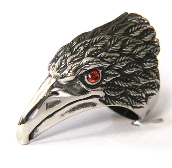 Noul Design Roșu și Rece Ochi de Vultur Inel 316L din Oțel Inoxidabil Fierbinte Mens Ring Moda Trupa Punk Party Animal Motociclist Inel