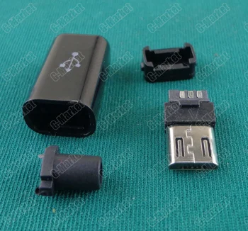 100 buc DIY Conector Micro USB Tip B 5 pini de sex Masculin 5Pins port de sex Masculin priza de Patru Piese de Asamblare Conector Priza