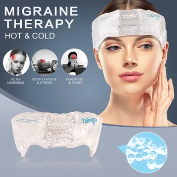Migrena Pachet de Gheata Folie Cap Reglabil de Cap comprese cu Gel de Șirag de mărgele pentru Ameliorarea Durerii de Dinți Rece Cald Terapie pentru Cap
