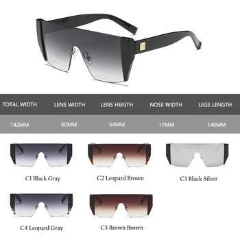 Supradimensionate Scut Pătrat ochelari de Soare Femei Plat Oglindă de Argint fără rame, Ochelari de Soare Designer de Moda Nuante Mare lunetă UV400 Cadou