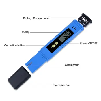 Portabil Digital LCD PH Metru Tester Stilou de Calitate a Apei Puritate Filtru Monitor de Măsurare pentru Acvariu Vin Urină Acidometer