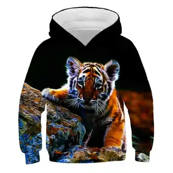Jachete Tigru Animale Model Hanorace Maneca Lunga Fete Baieti 2020 Toamna Noi Topuri Haine Copii de Imprimare 3D Îmbrăcăminte