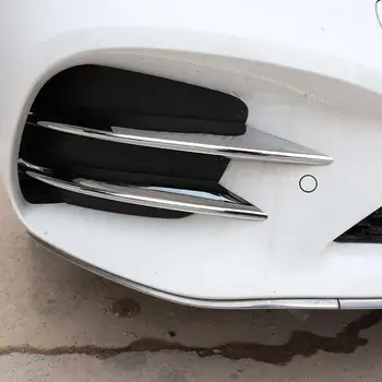 Masina Barei de protecție Față de Lumina de Ceață Grila Capac Ornamental Aripioare Lame Pentru Mercedes-Benz C-Class W205 W204 Sport Doar 2019 ABS Cromat de Argint
