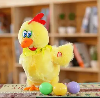 1buc 30cm Păpușă Amuzant de Pui Crud Găinile se vor oua de pui nebun cântând&dans electrice de animale de companie de pluș jucarii si Cadouri pentru Copii