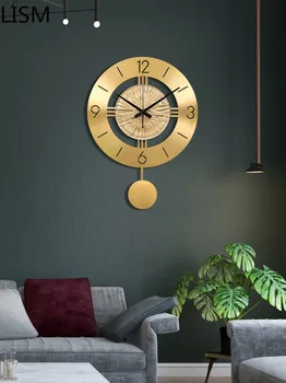 Nordic Ceas De Perete Camera De Zi De Decorare Acasă Cupru Pur Minimalist Modern Cuarț Ceas Acasă Decore Reloj Murală Comparativ