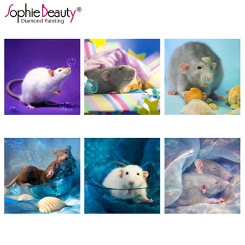 Sophie Frumusete Nou Diy Diamant Pictura Cruciulițe Gherghef Broderie Pătrat De Mozaic Animale Drăguț Mouse-Ul Artizanat Arte Acasă