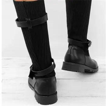 Noua Toamna Iarna De La Jumătatea Vițel Cizme De Moda Genunchi Ciorap Elastic Cizme Indesata Stretch Femei Cizme Sexy, Plus Pantofi De Zăpadă
