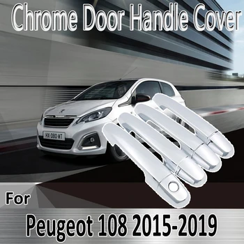 Pentru Peugeot 108~2019 2016 2017 2018 Styling Autocolante Decor Cromat Mâner de Ușă Acoperi vopsea Refit Accesorii Auto