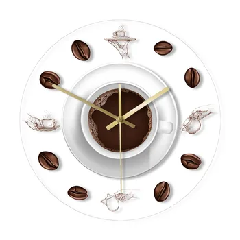 Cafea Mână de Boabe de Cafea, Ceas de Perete cu LED Backlight Design Modern Cafe Cana de Cafea Reloj De Pared Bucătărie Acrilica de Perete Ceas