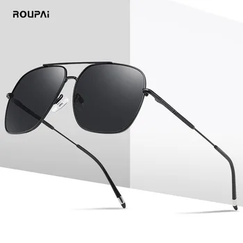 ROUPAI ochelari de soare barbati 2020 Polarizate de brand designer de moda uv400 de înaltă calitate, de conducere ochelari de soare barbati epocă pătrat verde