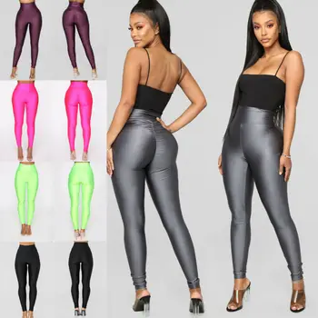 2020 Jambiere de Moda Nouă Primăvară Solid Candy Neon Jambiere pentru Femei de Înaltă Stretch Femei Pantaloni Legging Fata Îmbrăcăminte Leggins
