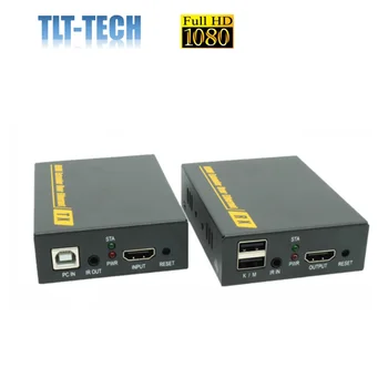 1080P 120M KVM Extender HDMI Cu Ethernet RJ45 Cat5e Cat6 Cablu Convertor TX RX Suport Mouse USB Extensie Tastatura Touch Screen