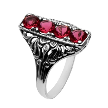 Szjinao Unic Boemia Stil Vintage Red Ruby Bijuterii de Femei Argint 925 Inele de Dimensiune 10 9 8 7 6 5 Gratuit cutie