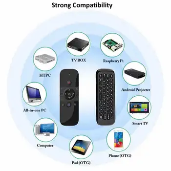 Original W1 PRO Fly Air Mouse Tastatura Wireless 2.4 G Mouse-ul Reîncărcabil Mini Control de la Distanță pentru Laptop Inteligent Android TV Box PC-ul