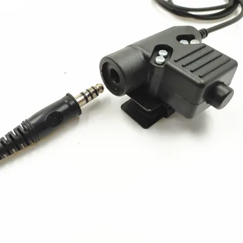 D-tip tactic căști, microfon ajustabil stick-ul NATO Plug pentru COMTAC MSA EARMOR TCA TRI ASV pentru Walkie-talkie prc152 PRC148