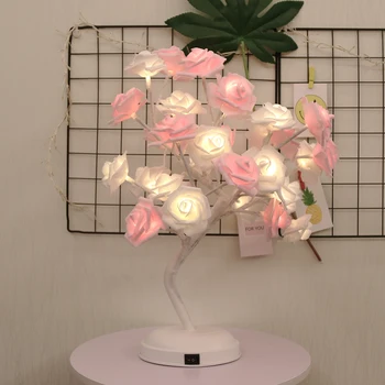 Romantic Rose Floare Pom de Lumini Alimentat de la Baterie si USB Lampa de Noapte Pentru Nunta Ziua Îndrăgostiților Eveniment Petrecere Ghirlanda Decorativa