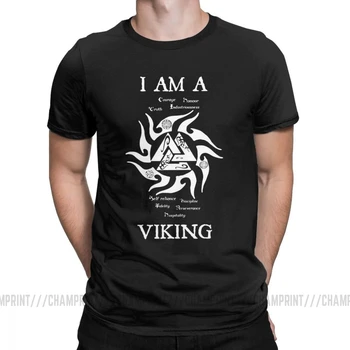 Amuzant Sunt Un Viking T-Shirt pentru Bărbați Crewneck din Bumbac Tricouri Odin Valhalla Vikingii Maneca Scurta New Sosire Haine