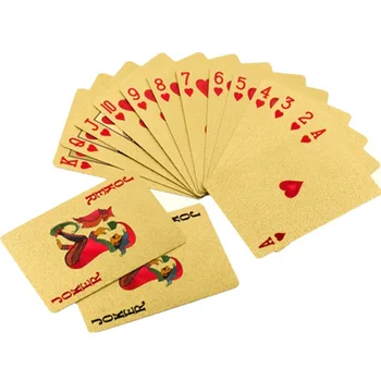 O Punte de Carduri de Aur 57x87mm Bun rezistent la apa Poker joc Euro Stil Prețul de Bord Folie din material Plastic de jocuri de Noroc