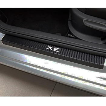 Fibra de Carbon de Vinil Autocolant Auto Pragului de Ușă Protector Scuff Placa Pentru Jaguar XE Accesorii Auto