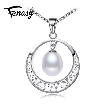 FENASY Bijuterii Perla floare perla pandantiv colier pentru femei Elegante de apă dulce pearl bijuterii AAAA înaltă calitate, cu cutie
