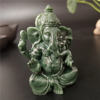 Domnul Ganesha Statuia lui Buddha Elefant Dumnezeu Sculptură Figurine făcute de Om de Jad Ornamente de Piatră Ambarcațiuni Grădină Acasă Ghiveci de flori Decor