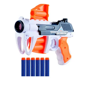 Manual De Soft Bullet Pistol De Jucărie Din Plastic De Arme De Jucărie Băiat Acasă În Aer Liber Joc Real Launcher Pistol Cu Reviste