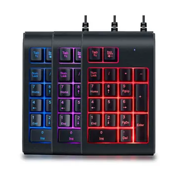 Trei Culori RGB cu iluminare din spate USB Tastatura cu Fir rezistent la apa tastatura numerică Tastatura Numerică Mini Numpad Multi-functional Digital Cheile LX9A