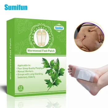Sumifun 12buc Detoxifiere Jos Tencuiala Chineză pe bază de Plante Tampoane Adezive Elimina Toxina Relaxeze Picior Umflarea Corpului Detox Foot Patch K04501