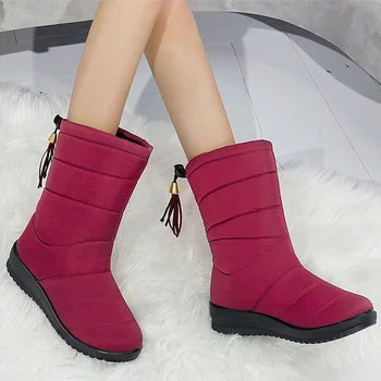 BEYARNEWarm Blana Cizme de Iarna pentru Femei 2019 Cald Impermeabil de Iarna Cizme Jumătatea Vițel Cizme de Zapada pentru Femei Cizme pentru Femei Pantofi Pantofi