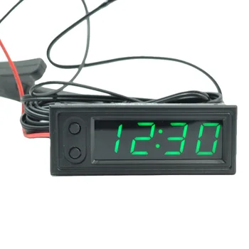 Electronic de mare precizie de ceas cu led-uri modul Luminos termometru voltmetru Auto de Temperatură Tensiunea Bateriei Monitor Panou de Metru