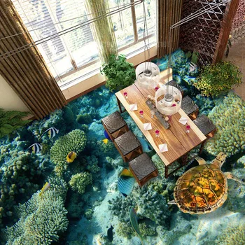 Personalizate HD 3D Podea Murală Tapet Lumii Subacvatice de Corali broasca Testoasa De Baie Living Vinil Auto-adeziv tapete Murale