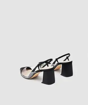 Noi Primavara & Toamna anului 2020 Femei Pantofi Deget a Subliniat Superficial PVC Transparent Superioară de Fete de Moda Pantofi Sandale Stil francez