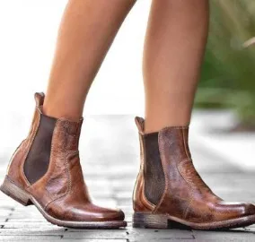 Femei cizme din piele cu toc Low moda sălbatic scăzut de sus glezna cizme pentru femei pantofi botines mujer AB176