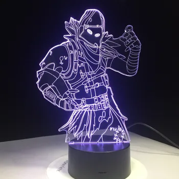 Raven Piei 3D Lampă cu LED 7 Culori Touch Comutator Masa Birou de Lumină Lampă de Lavă Acrilice Iluzia de Iluminat Cameră Fan Joc de la Distanță Cadouri