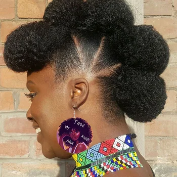 SOMESOOR Suflet de Femeie Negru Fata Magice Africane din Lemn Picătură Cercei Afro Par Natural Design Tipărite Lemn Bijuterii Cadouri Pentru Femei