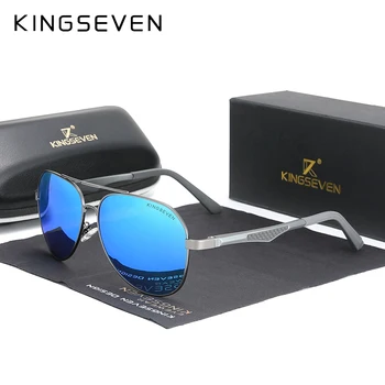 KINGSEVEN 2021 Conducere Bărbați ochelari de Soare Polarizat Aluminiu Temple Pilot Ochelari de Soare Pentru Barbati UV400 Anti-Orbire Retro Ochelari