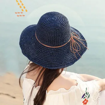 Doit simplu Femei Paie, Pălării de Vară, Pălării de Soare pentru Femei Lady pliere arc Palarii de Plaja adulți de protecție solară capac