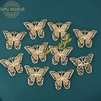 10buc/set Culoare de Aur Gol Fluture Bijuterii Accesorii la Modă Animal Farmece DIY Cercei Pandantiv Coliere Bijuterii en-Gros