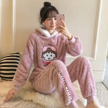 2019 Toamna Iarna Femeie Pijamale Pijama Mujer De Agrement Două Bucata Set Bugs Bunny De Imprimare De Îmbrăcăminte De Interior Acasă Costum Sleepwear