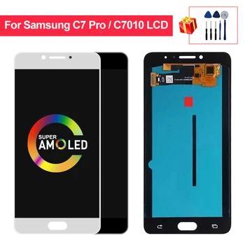 SM-C7010 Super AMOLED Pentru Samsung C7 Pro C7010 Display LCD Touch Screen, Digitizer Inlocuire Piese Pentru Galaxy C7010F Display