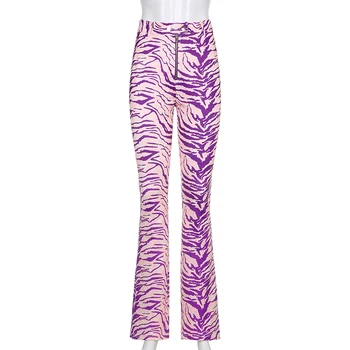 SUCHCUTE Violet Model Zebra Femei Pantaloni Y2k Estetice de Înaltă Talie Pantaloni Streetwear Stil coreean Femei Joggeri 90 Tinutele