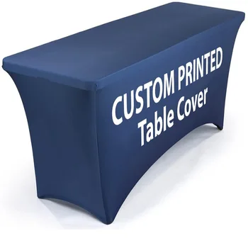 Dimineața tabel personalizat acoperă pânză 4ft 6ft 8ft logo-ul personalizat poliester tesatura stretch fata de masa